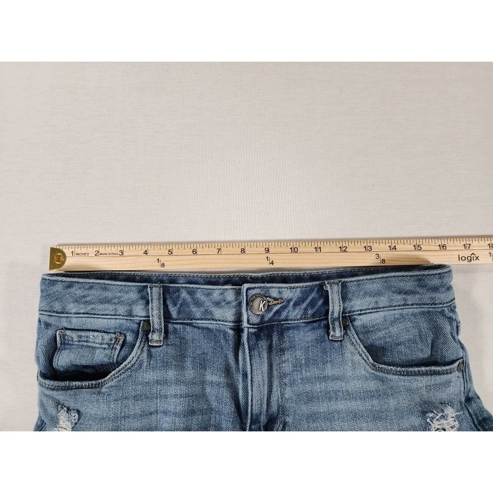 Kut from the Kloth Reese Crop Jeans Womens 6 Straight Ankle Distressed‎ Raw Hem